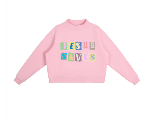 "Jesus Saves" Mock neck